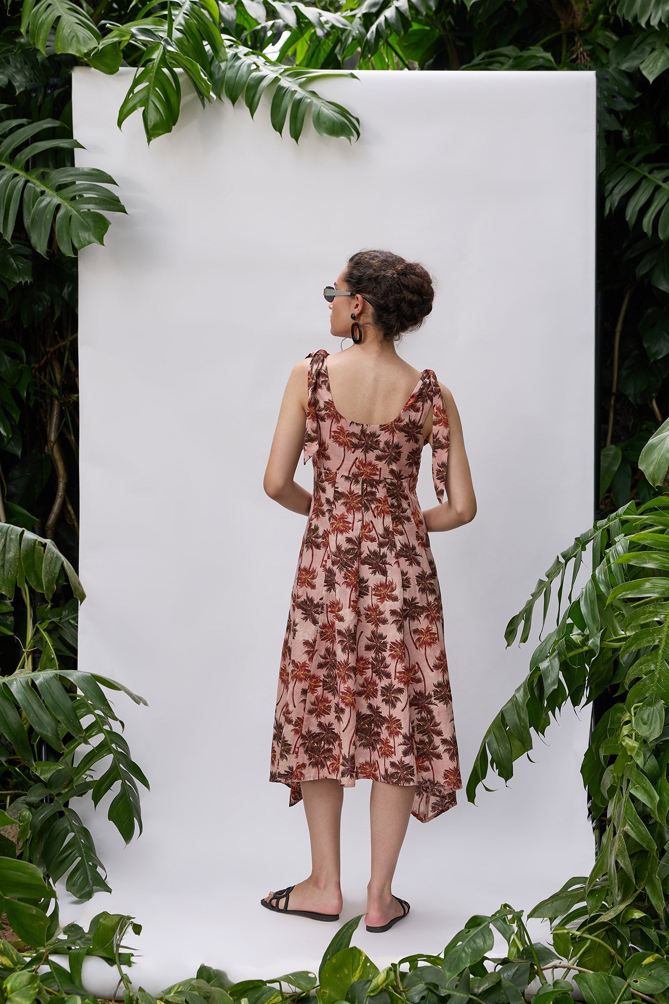 Lightweight summer palm print dress India – VA RA