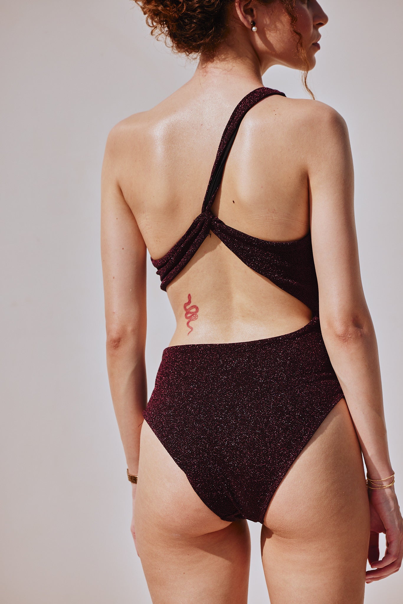 VA RA women’s shimmering plum bodysuit – versatile party and holiday outfit