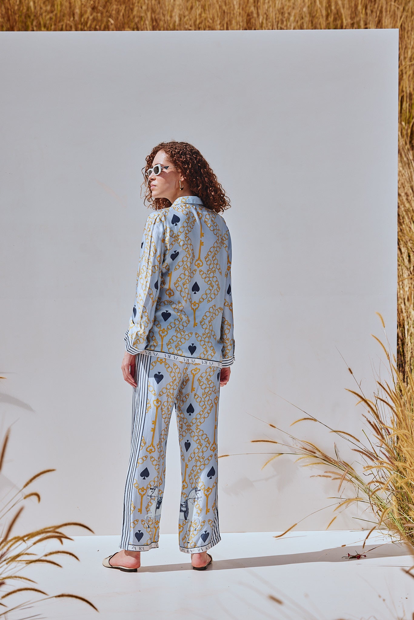 Stallion Safari Co-ord – luxury printed top and bottom set by VA RA for Indian women
