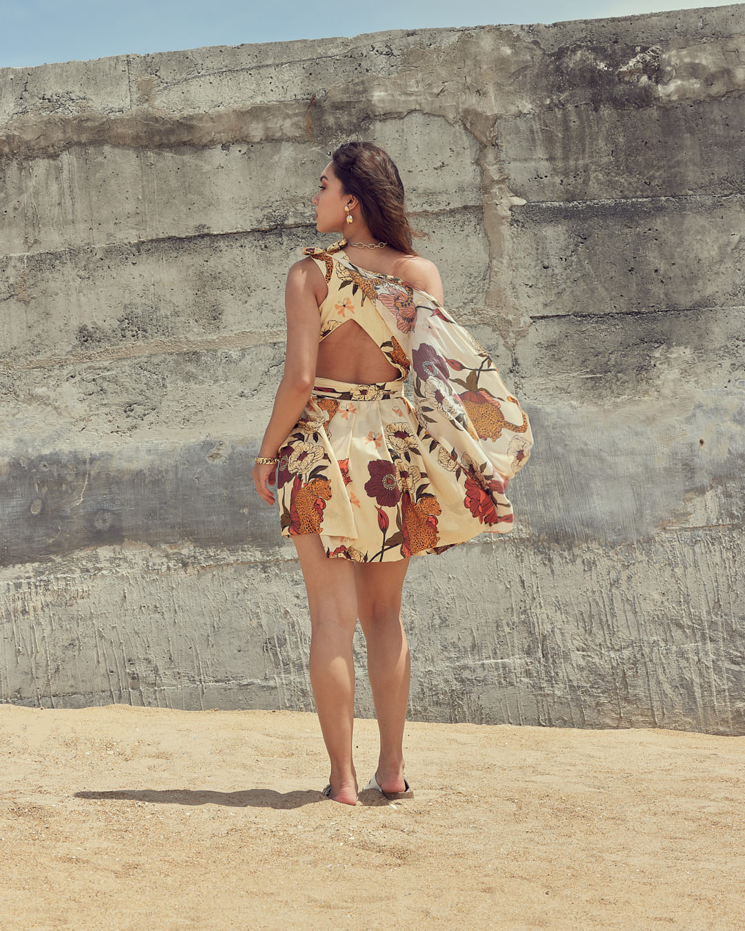 Sunlit Prowl Mini Dress – breathable safari-inspired mini dress for women by VA RA, HOLIDAY DRESS, BRUNCH
