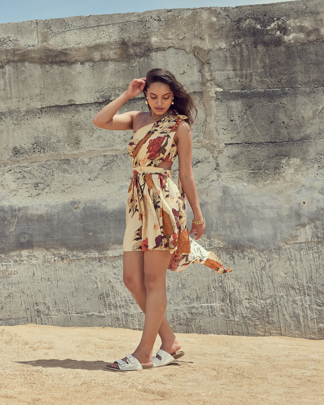 VA RA Sunlit Prowl Mini Dress – bold safari print resort wear mini for
summers