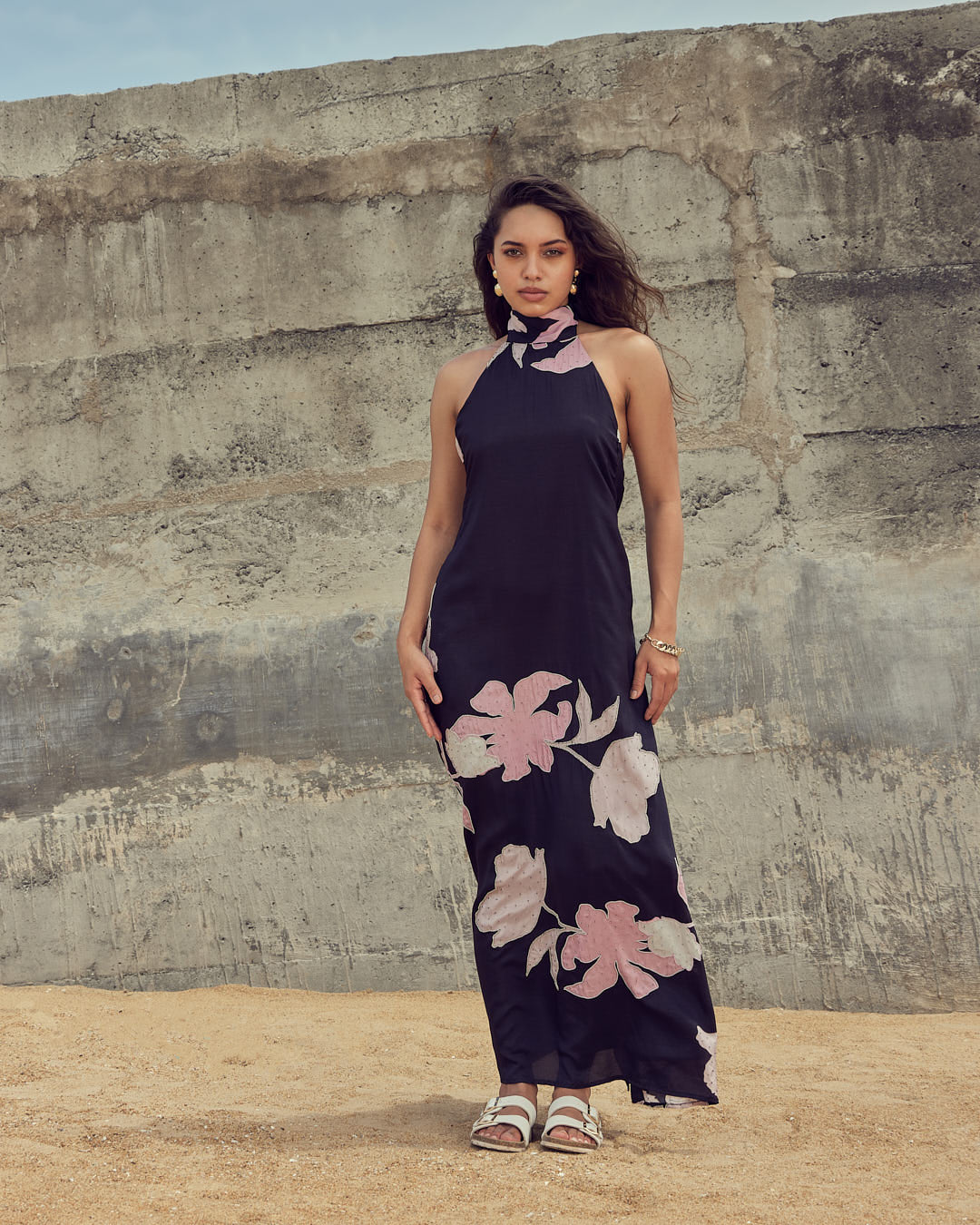 Midnight Bloom Maxi Embroidered Luxury Maxi Dress | VA RA Midnight Bloom Maxi Embroidered Luxury Maxi Dress | VA RA