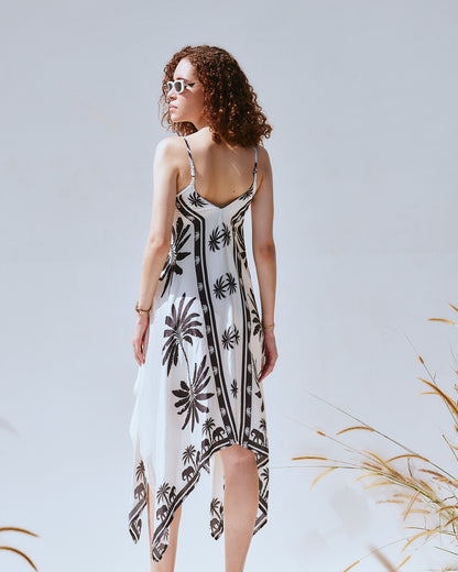 Luxury white resort wear dress by VA RA – bar to beach transition outfit for modern Indian women