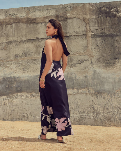 VA RA Midnight Bloom Maxi Dress – flowy embroidered maxi dress for vacations and festive wear