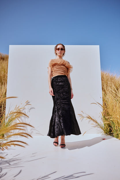 VA RA women’s versatile skirt in premium fabric, luxury resort and everyday wear